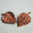 画像1: brass leaf stone setting charm (1)