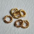 画像1: 2pcs brass 11mm textured ring (1)