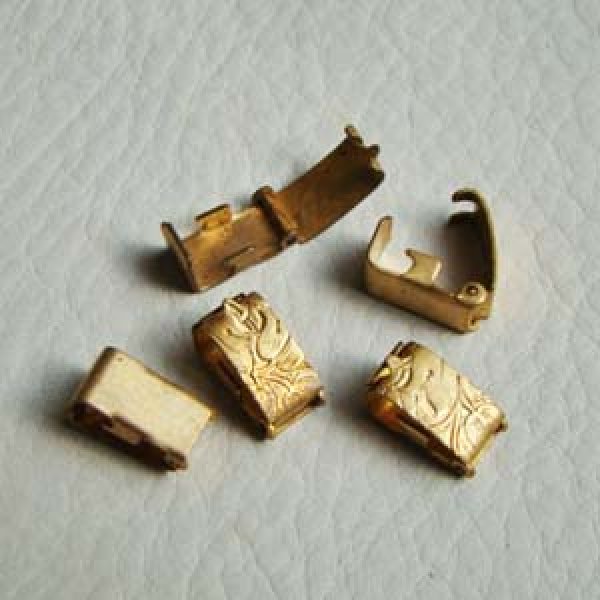 画像1: brass 6×12 floral fold over clasp (1)