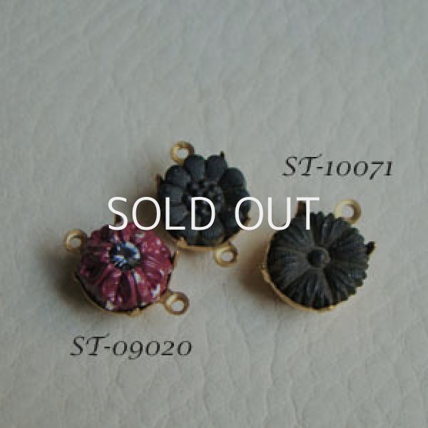 画像2: 10.5mm french jet flower cab (2)