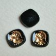 画像1: 15mm Black/ Gold Warrior cabochon (1)