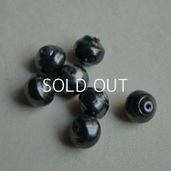 画像1: 3pcs 7×8 gray snail glass pearl (1)