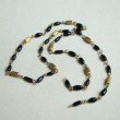 画像1: black glass & brass beads link section (1)