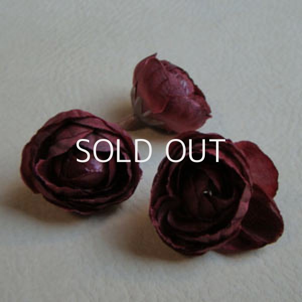 画像1: silk flower Ranunculus "Burgundy" (1)