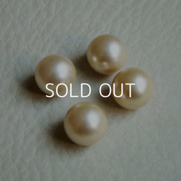 画像1: 12mm cream ivory No-hole pearl (1)