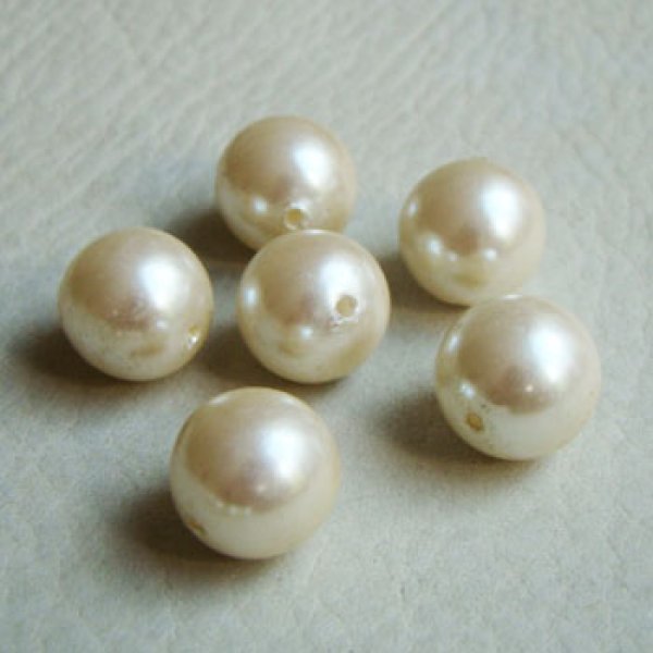 画像1: 13mm cream ivory plastic pearl (1)