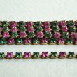 画像1: "Olivine / Fuchsia" VSW 24pp rhinestone chain  (1)