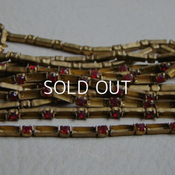 画像1: brass 24pp "Ruby" & baguette rhinestone chain blank (1)