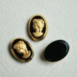 画像1: 18×13 Black / Gold glass cameo (1)