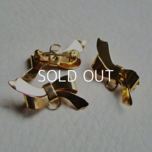 画像1: GP brass Bow brooch base (1)