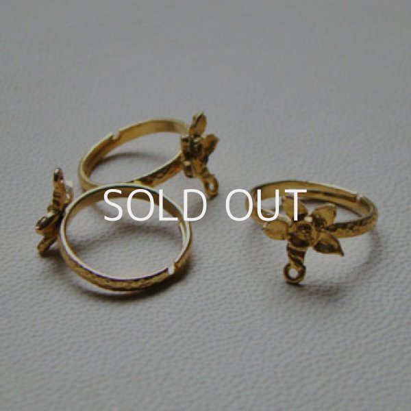 画像1: brass flower 1R ring  (1)