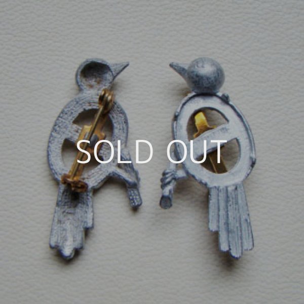 画像1: cast metal 18×13 OV "Bird" brooch finding (1)