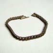 画像1: brass rhinestone blank  textured bracelet (1)