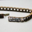 画像2: brass rhinestone blank  textured bracelet (2)