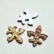 画像3: "Bordeaux / Gold " Fleur De Lis plastic Cabochon (3)