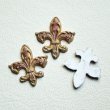 画像1: "Bordeaux / Gold " Fleur De Lis plastic Cabochon (1)