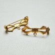 画像1: brass BOW brooch finding (1)