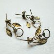 画像1: aged brass Flower Stem brooch finding (1)