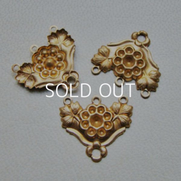 画像1: brass floral setting 4R connector (1)