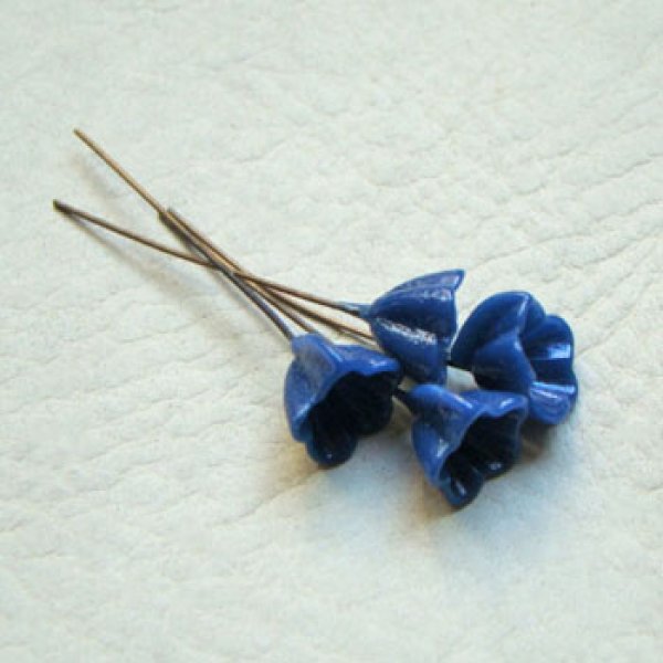 画像1: 9~10mm cup flower pin "Navy " (1)