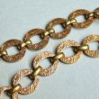 画像2: brass 12mm embossed plate link chain (2)