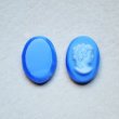 画像1: 18×13 oval  "Blue / Lt.blue" lady cameo (1)