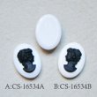 画像2: 18×13 oval  "White / Black" lady cameo (2)