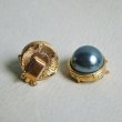 画像1: "M.H" 18mm charcoal pearl box clasp (1)