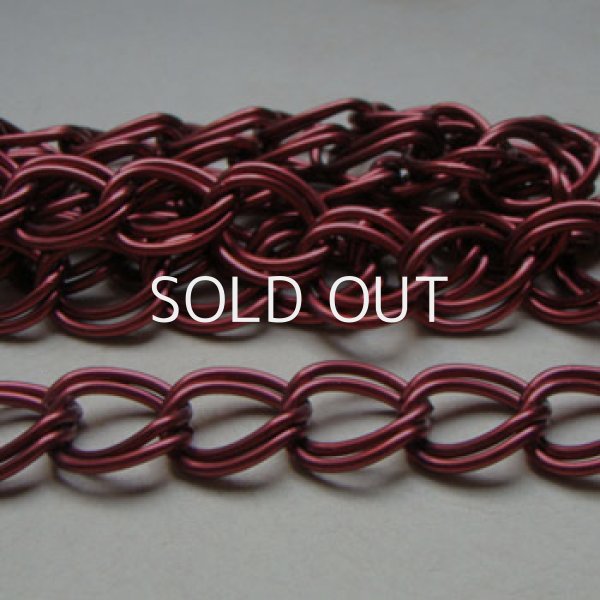 画像1: 22×17 Burgundy double link chain (1)