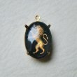 画像3: 18×13 OV Black / Gold Lion intaglio (3)