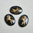 画像2: 18×13 OV Black / Gold Lion intaglio (2)