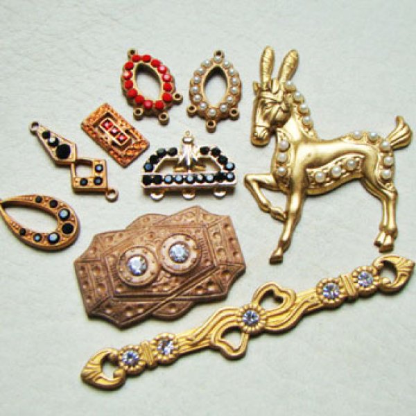 画像2: aged brass 32x22 Deco setting stamping (2)