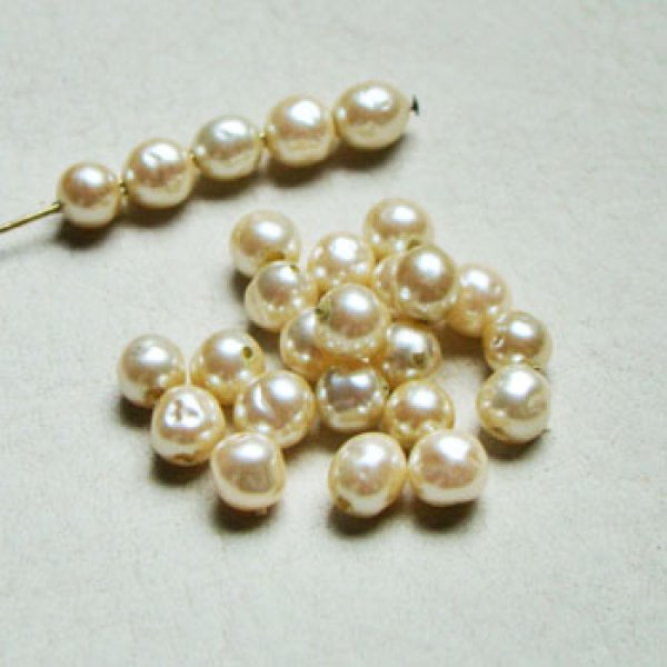 画像1: 3pcs 5~6mm Cream Ivory baroque pearl (1)