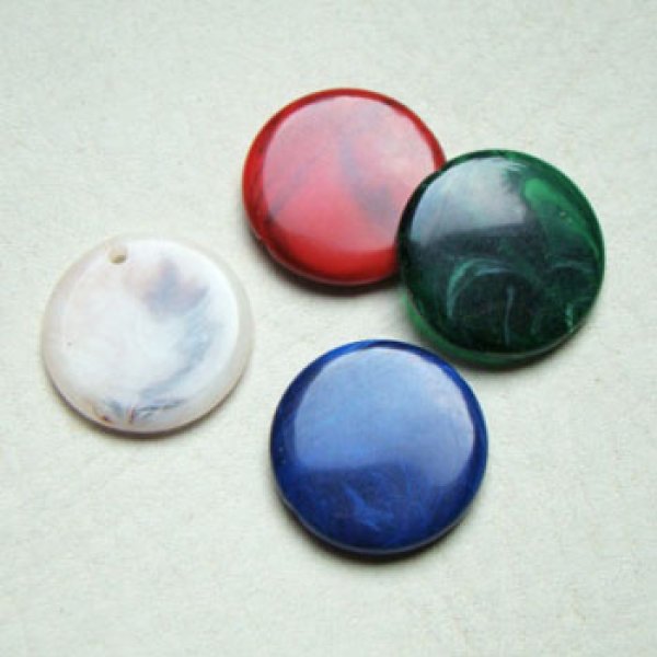 画像3: 20mm Blue marble flat disc beads (3)