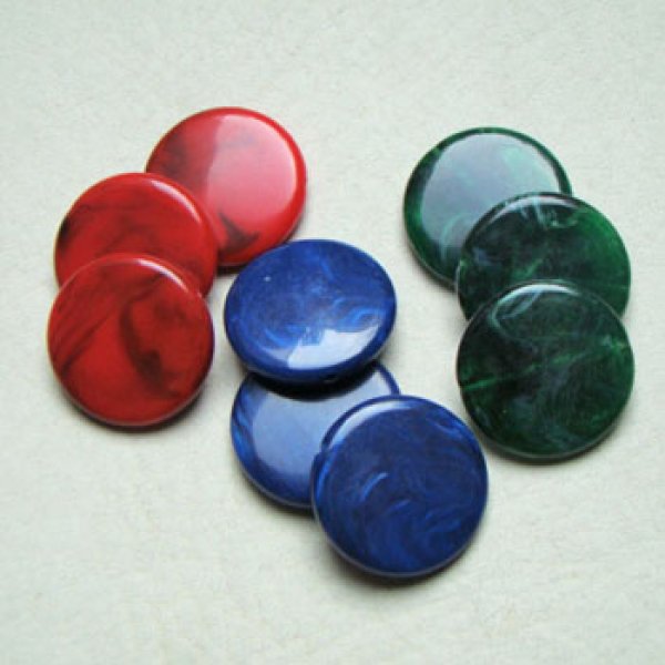 画像4: 20mm Blue marble flat disc beads (4)