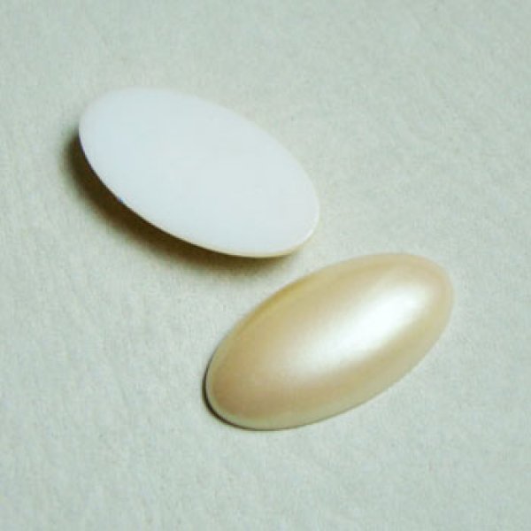 画像1: 32x17 OV cream acrylic pearl cabochon (1)