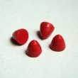 画像1: 8mm red faceted spike cone cabochon (1)