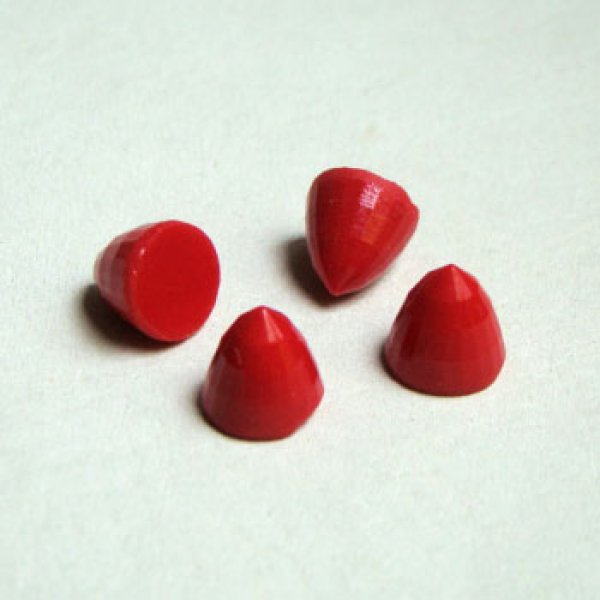 画像1: 8mm red faceted spike cone cabochon (1)