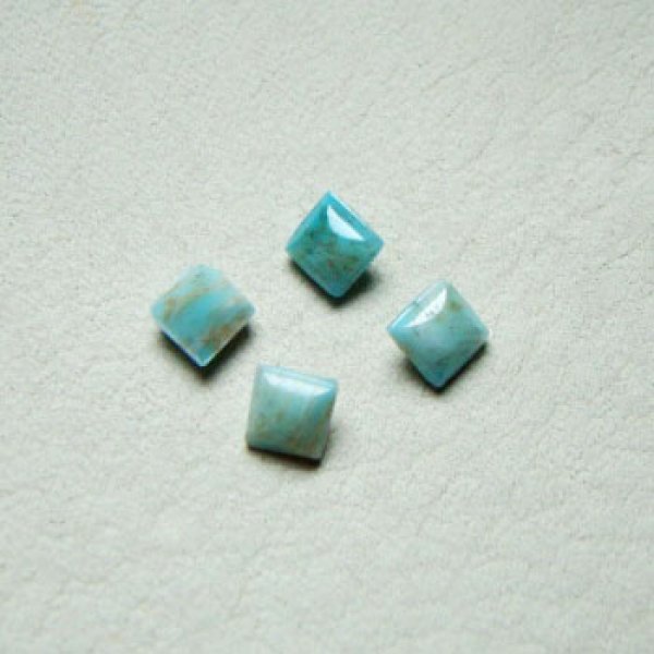 画像1: 4pcs 4mm square "Turquoise matrix" (1)