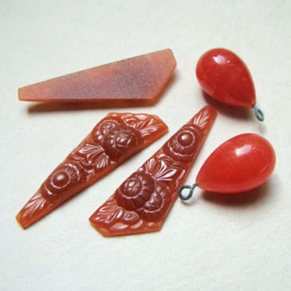 画像3: 7pcs Carnelian floral glass set "B" (3)