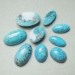 画像6: 7pcs Turquoise glass cabochon set "B" (6)