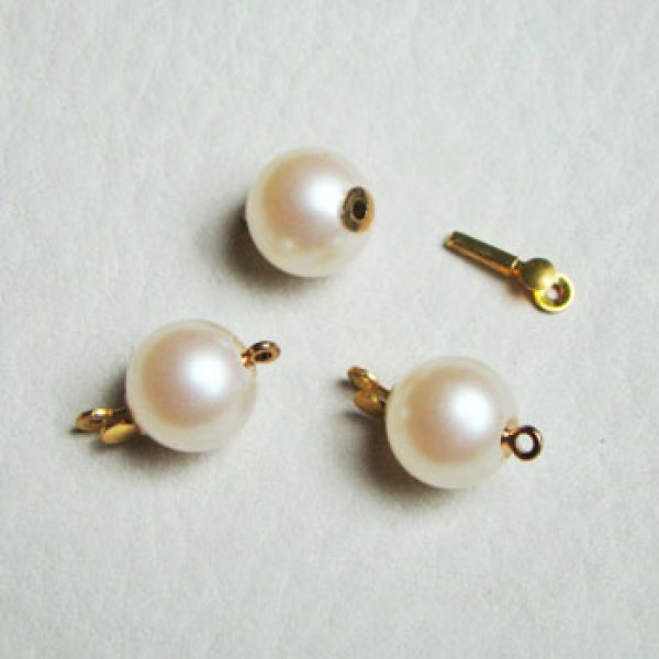 画像1: 10mm Off-White pearl clasp (1)