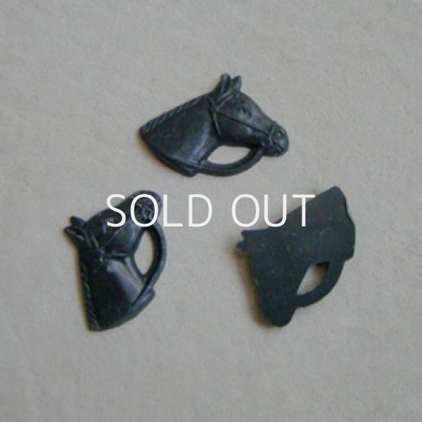 画像1: Matte Black acrylic Horse Head cabochon (1)