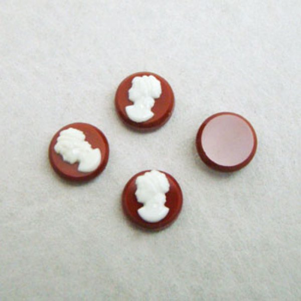 画像1: 10mm "Brown/ Ivory"  lady cameo (1)