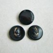 画像1: 1 pair 18mm Black gold ribbon cameo (1)