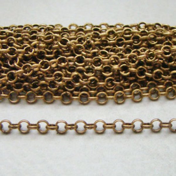 画像1: brass 5mm round link chain (1)