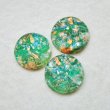 画像2: 13mm "Green/ Gold foil" floral Cabochon (2)