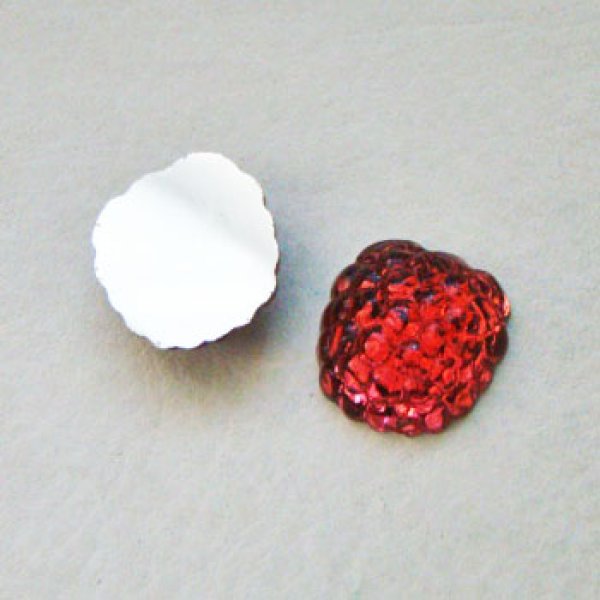 画像1: 20mm "Dark Rose" Raspberry glass cabochon (1)