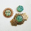 画像3: 13mm "Green/ Gold foil" floral Cabochon (3)