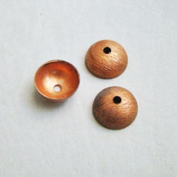 画像1: 2pcs aged copper 11mm textured cap (1)